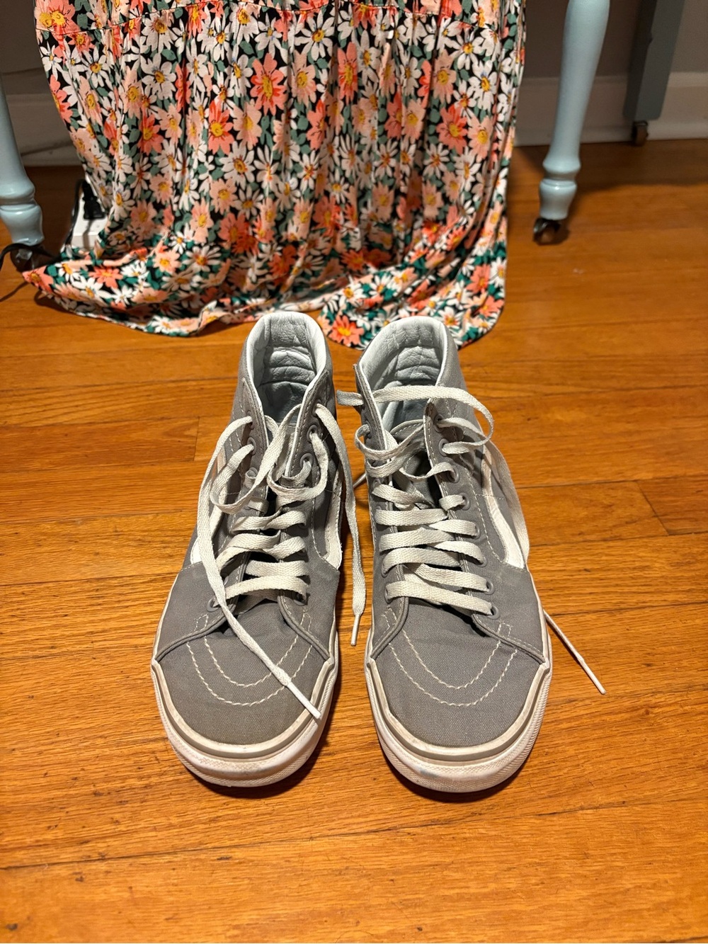 Vans Gray High-Top Women's Sneakers with White Stripe
